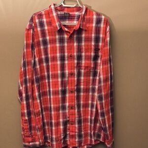 Oakley - Red and Blue Checkered Plaid Button-Down Shirt
